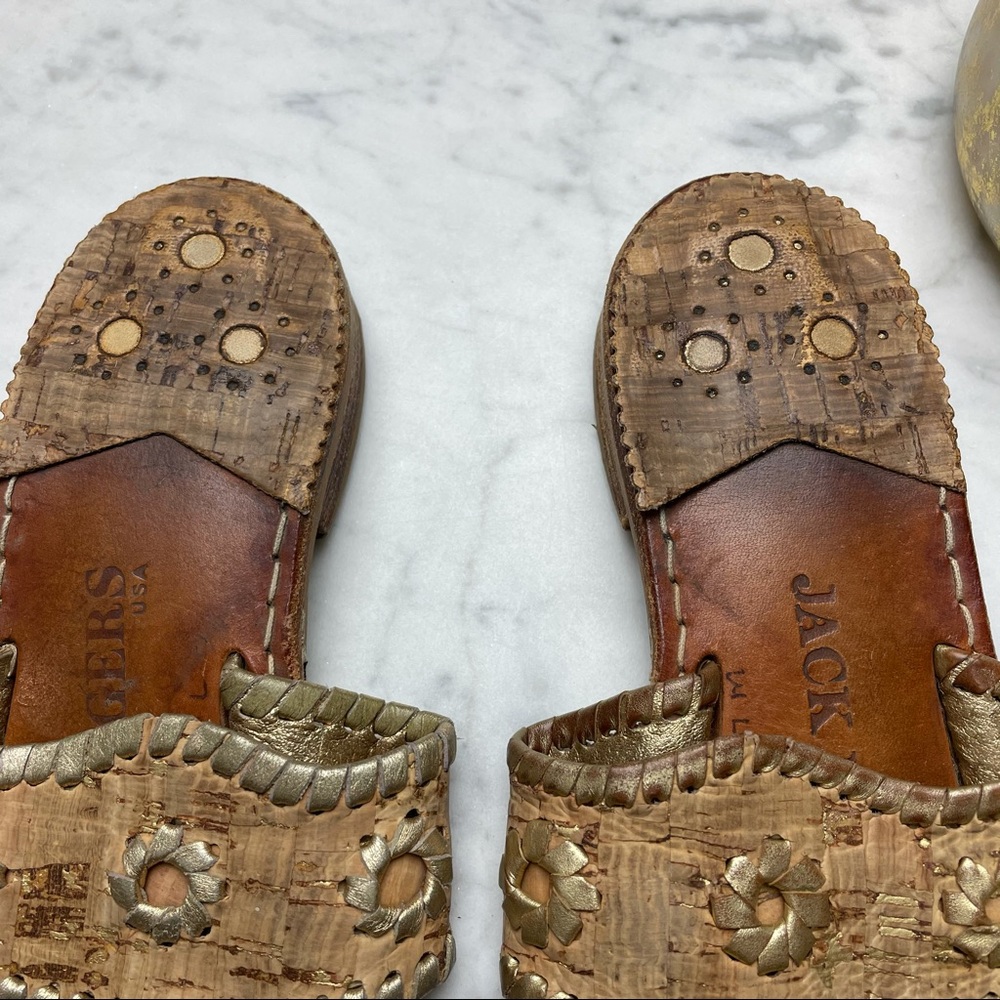 Jack Rogers Jacks Flat Sandal Natural Cork Gold - Picture 6 of 9